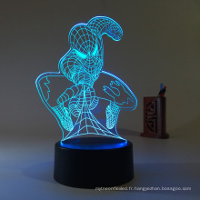 Couleur acrylique changeant la lumière de nuit d&#39;illusion d&#39;USB 3D LED